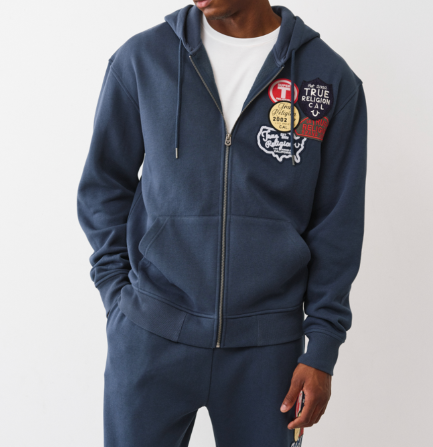 Patch Vintage Zip Up - Blue