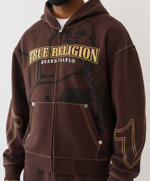 True Religion Zip Up - Brown