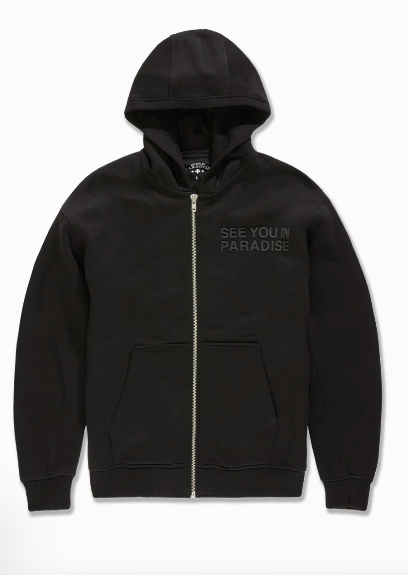 See You In Paradise Tonal Zip Up - Black