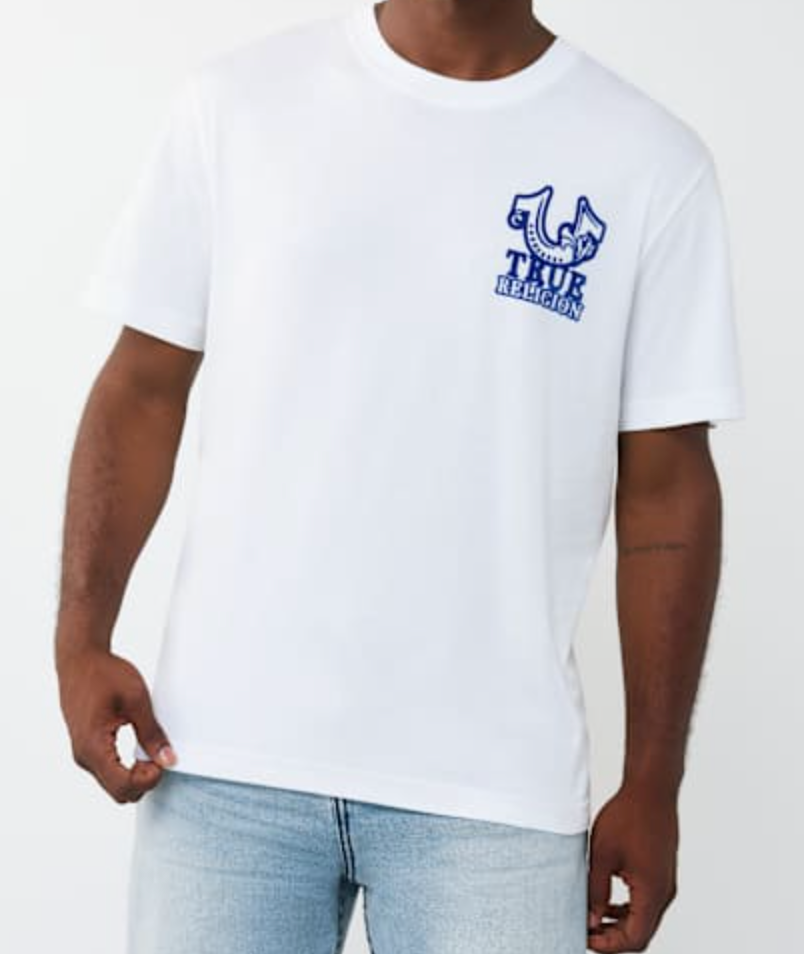 Crest Tee - White/Blue