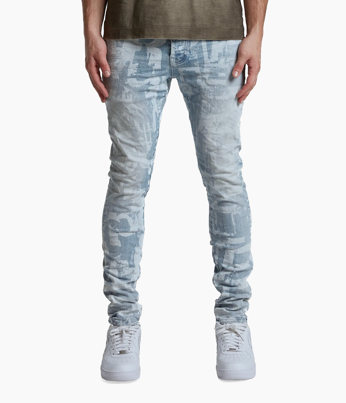 Purple Jean Grunge Print