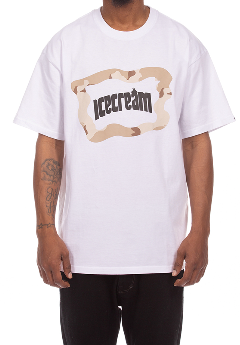 Taupe Tee - White
