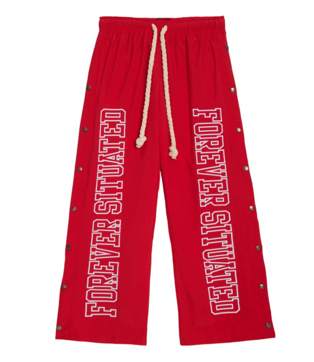 Forever Situated Nylon Pants - Red