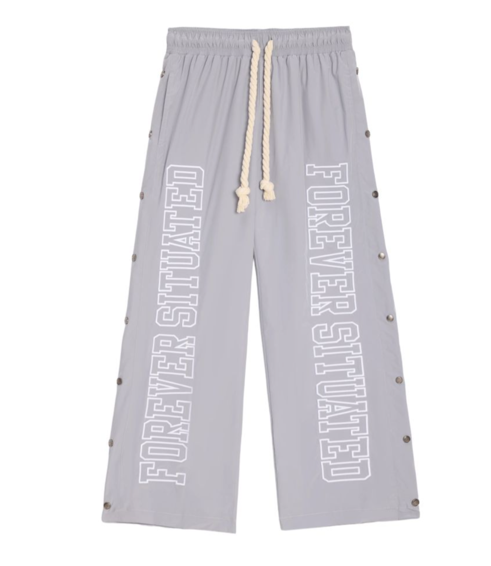 Forever Situated Nylon Trackpants - Grey