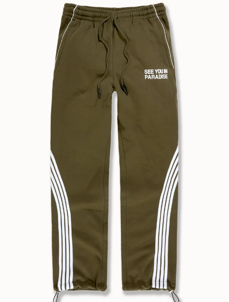 See You In Paradise Stripe Jogger - Olive