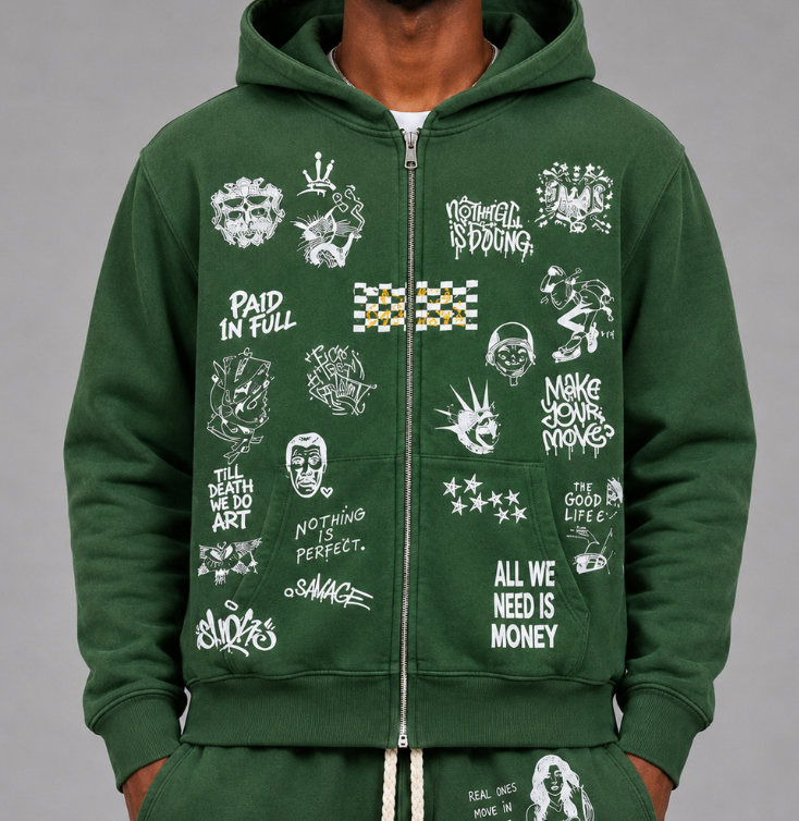 Stamped Hoodie - Green